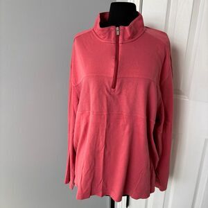 Van Heusen men's Red‎ pink  Half-Zip Pullover Sweater Cozy Casual Activewear